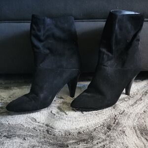 Express Black Heeled Boots for Women